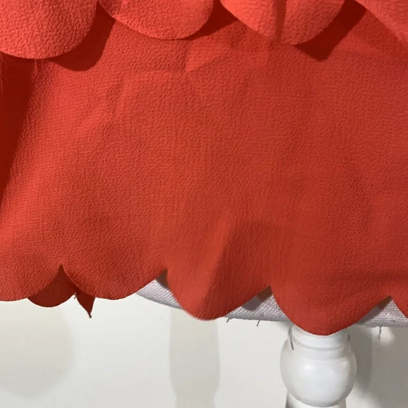 Papermoon Coral Pink Violeta Blouse Small Layered Scalloped Hem Tank Top Flowy - Picture 6 of 11